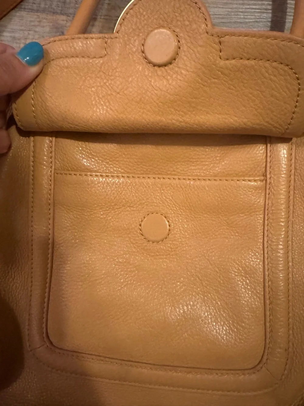 Tory Burch Amanda Beige Leather Tote with Gold Hardware
